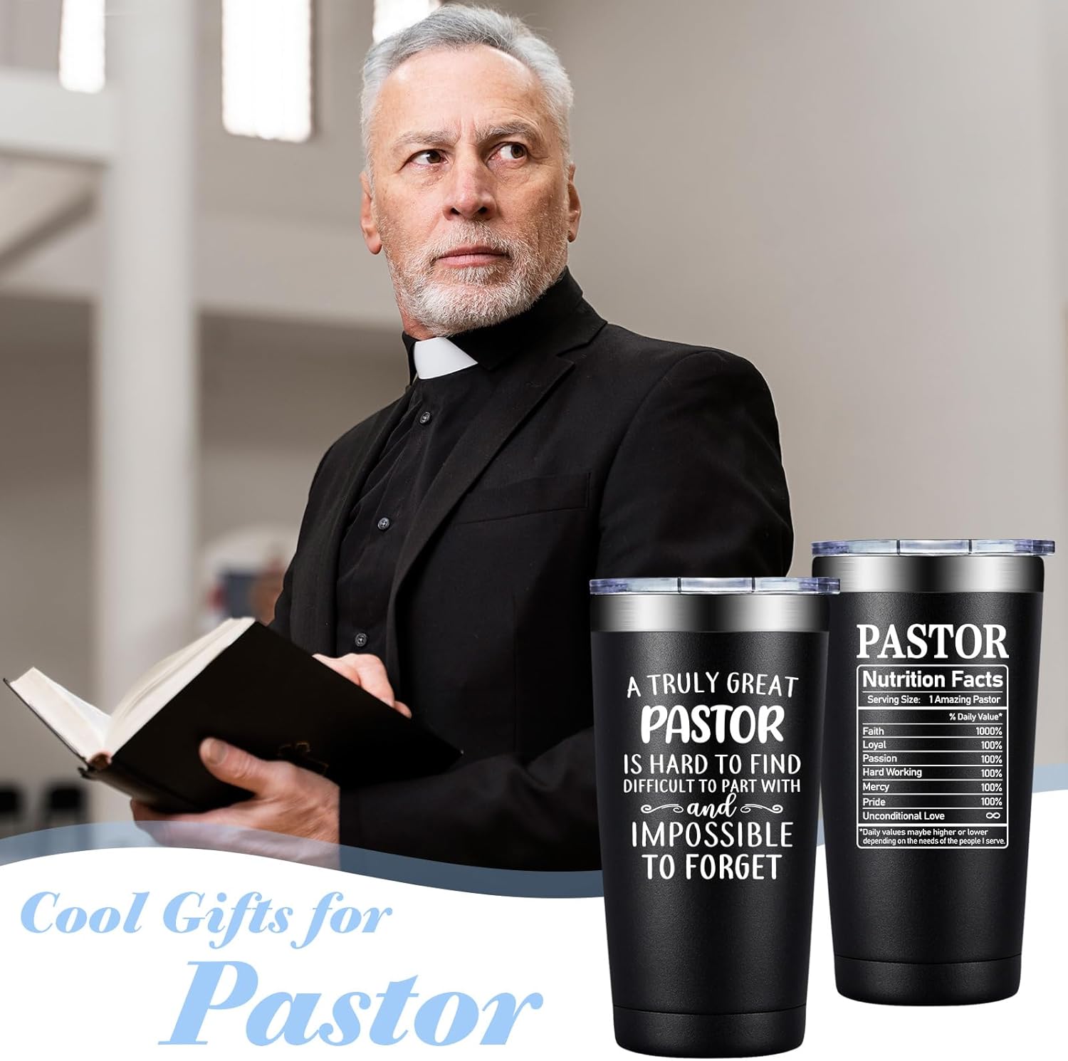 Pastor Gifts for Men - Pastor Christmas Appreciation Gifts - Thank You, Religious, Christian Gift for Pastors - 20oz Tumbler - Image 3