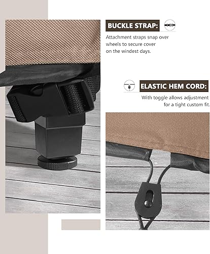 Miniatura 3 de ULTCOVER Cubierta rectangular para mesa de fogata de gas, 48 x 28 pulgadas, impermeable, resistente al agua