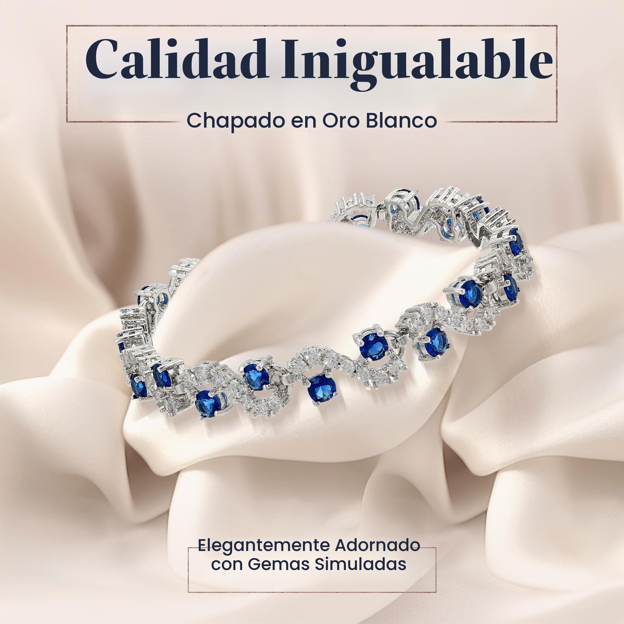 Cristalline Azuria 18ct Chapado en Oro Blanco o Amarillo Tennis Pulsera Zirconia Cúbica Cristales con Caja para Mujeres y Niñas