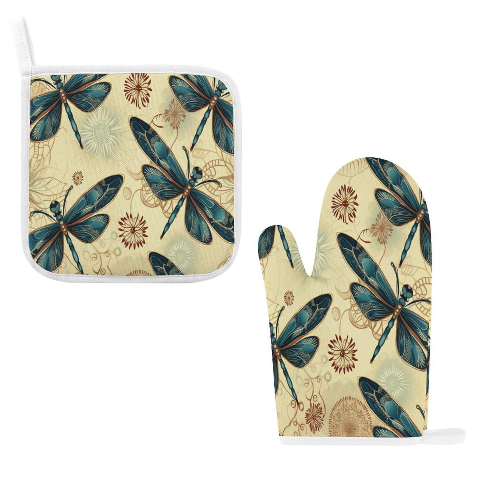 Fodpand Style Dragonfly1 Oven Mitts And Pot Holders Sets