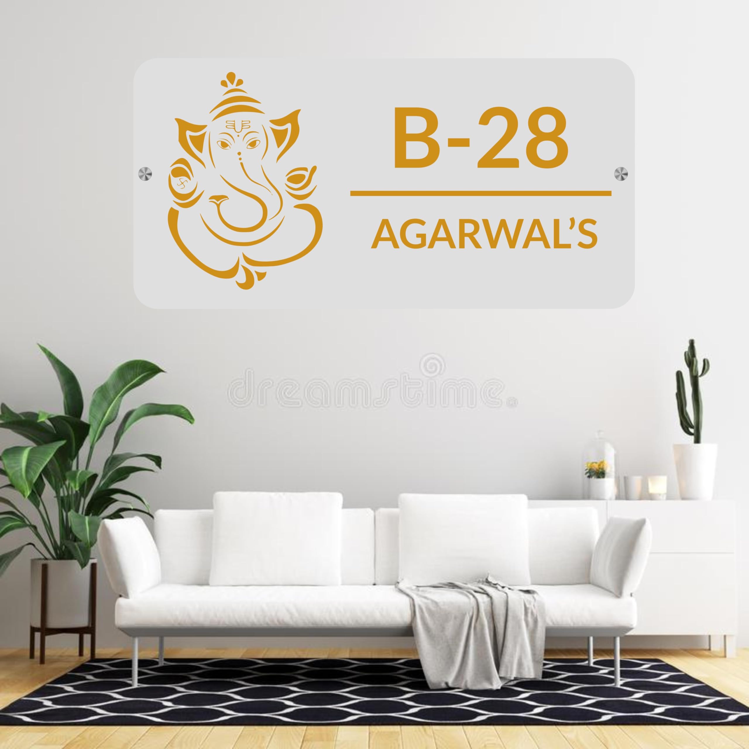 Webelkart Premium Customised Acrylic House Name Plate For Home Entrance Outdoor - 10 X 5 Inches, Black (White) — Amazon image 2