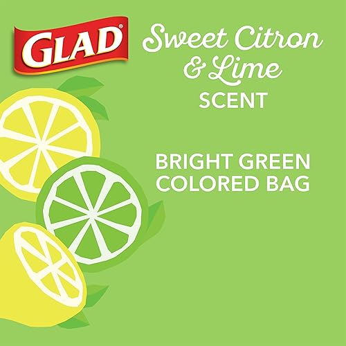 Miniatura 4 de Glad Bolsas de basura pequeñas con cordón de cocina, 4 galones, Febreze Sweet Citron & Lime, 34 unidades