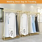 72" Wedding Dress Garment Bag with 10'' Gusseted Dress Bags for Gowns Long 4 Pockets Dress Cover for Women, White