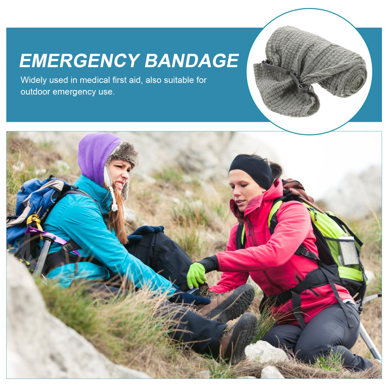 HAPINARY 3pcs Bandage Wrap for Wounds Emergency Trauma Dressing Moderate Stretch for Flexibility Super- to Tear