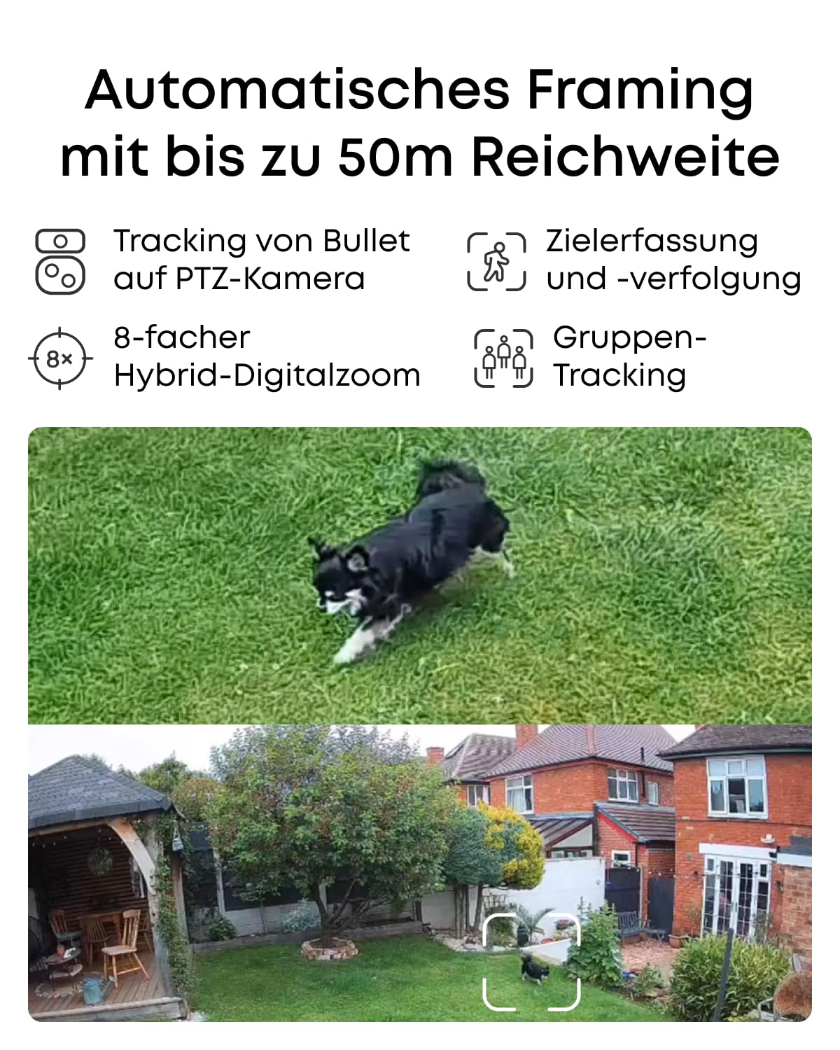 eufy PoE Bullet-PTZ-Kamera S4, Überwachungskamera Außen, Farbnachtsicht | 4K UHD, 24/7-Recordingeufy, 360° Schwenk/Neige, KI-Tracking, verkabelte Außenkamera, PoE Plug&Play, 3-Linsen, 122° Weitwinkel