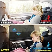 Vista 3 de Persianas de ventana de automóvil para bebé, paquete de 2 parasoles de automóvil para bebés, niños, adultos, mascotas, cubiertas de malla
