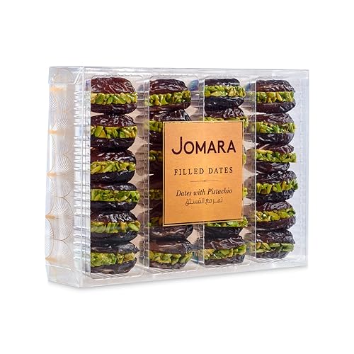 Miniatura 4 de Jomara Dátiles orgánicos con pistacho 14 oz (400 g) Fruta seca saludable Fibra y antioxidantes Fuente natural Vegano, sin gluten, Paleo (paquete