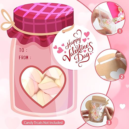 Miniatura 2 de Sawowkuya 50 tarjetas del día de San Valentín, bolsas de dulces, tarjetas de regalo para el día de San Valentín, tarjetas de intercambio para