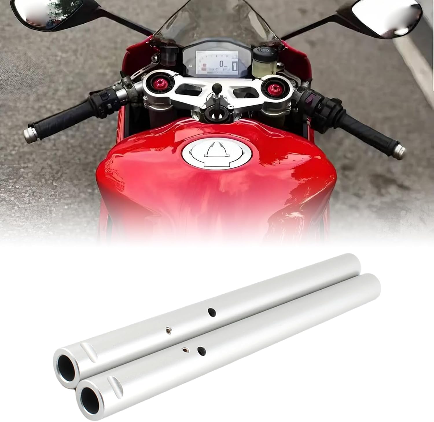 Motorcycle Handlebar Fork Tube For Ducati 899/959/1199/1299 Panigale Silver