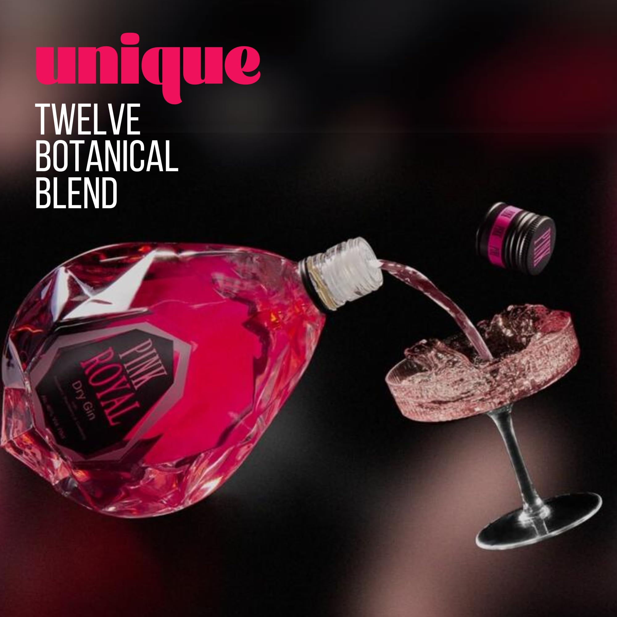 Indulge In Pink Royal Diamond Gin: Buy The Fruity Fusion Of Raspberry, Blackberry & Cranberry - Perfect Cocktail Gift