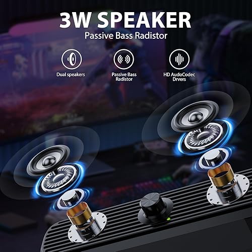 Miniatura 3 de 1Mii Altavoces de computadora para computadora portátil de escritorio, altavoces de PC alimentados por USB, altavoces pequeños con cable con control