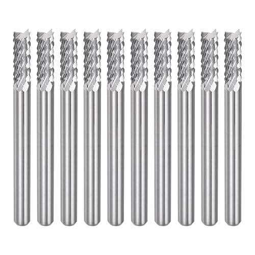 Vista 44 de uxcell 10 Uds 0.020 in Carburo End Mill Grabado Fresa Fresa CNC Router Bits para máquina PCB, vástago de 1/8