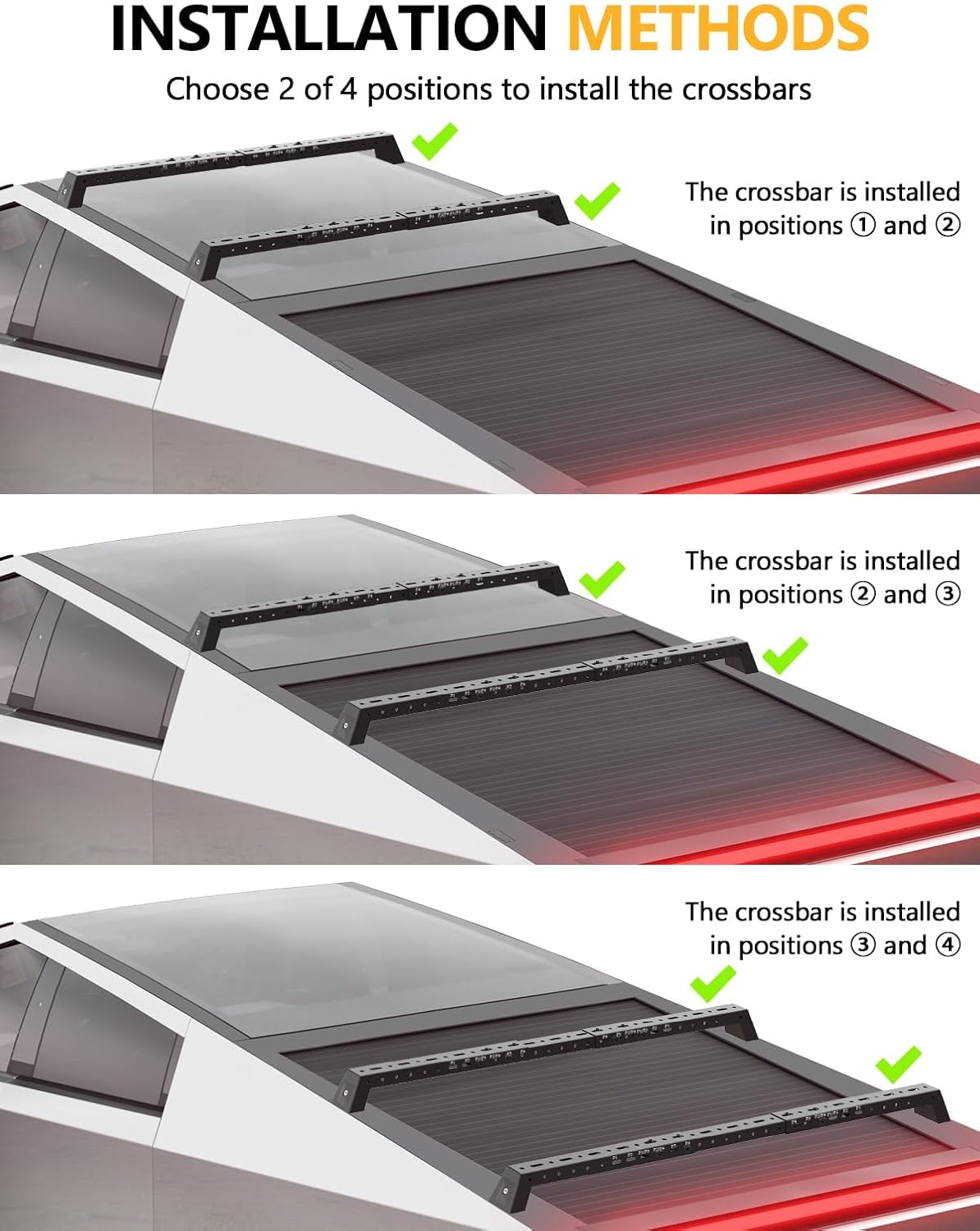Tuyoung 550lbs Heavy Duty Roof Rack Cross Bars Compatible with Tesla Cybertruck 2024 2025 Accessories, Lockable Aluminum Crossbar Canoe Kayak Car Snowboard Rooftop Cargo Carrier Luggage