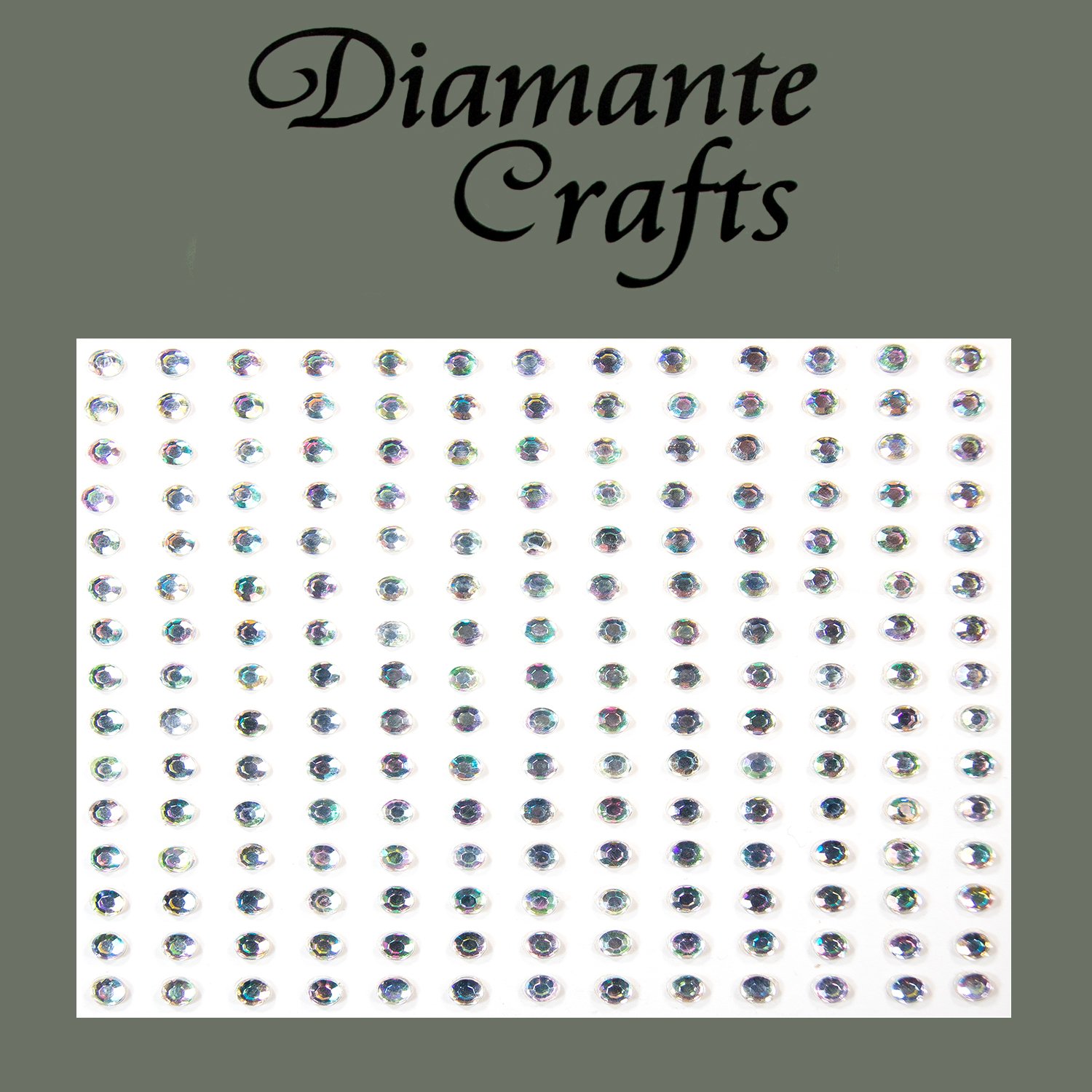Diamante Crafts Clear 195 X 3Mm Iridescent Ab Diamante Self Adhesive Rhinestone Craft Embellishment Gems - Created Exclusively