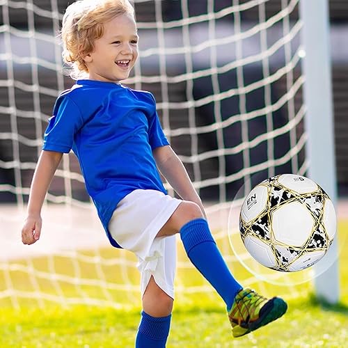 Miniatura 7 de ABAJI Balón de fútbol tamaño 3 4 5 entrenamiento de práctica niños niñas regalo de cuero más grueso anti explosión interior exterior viene con aguja