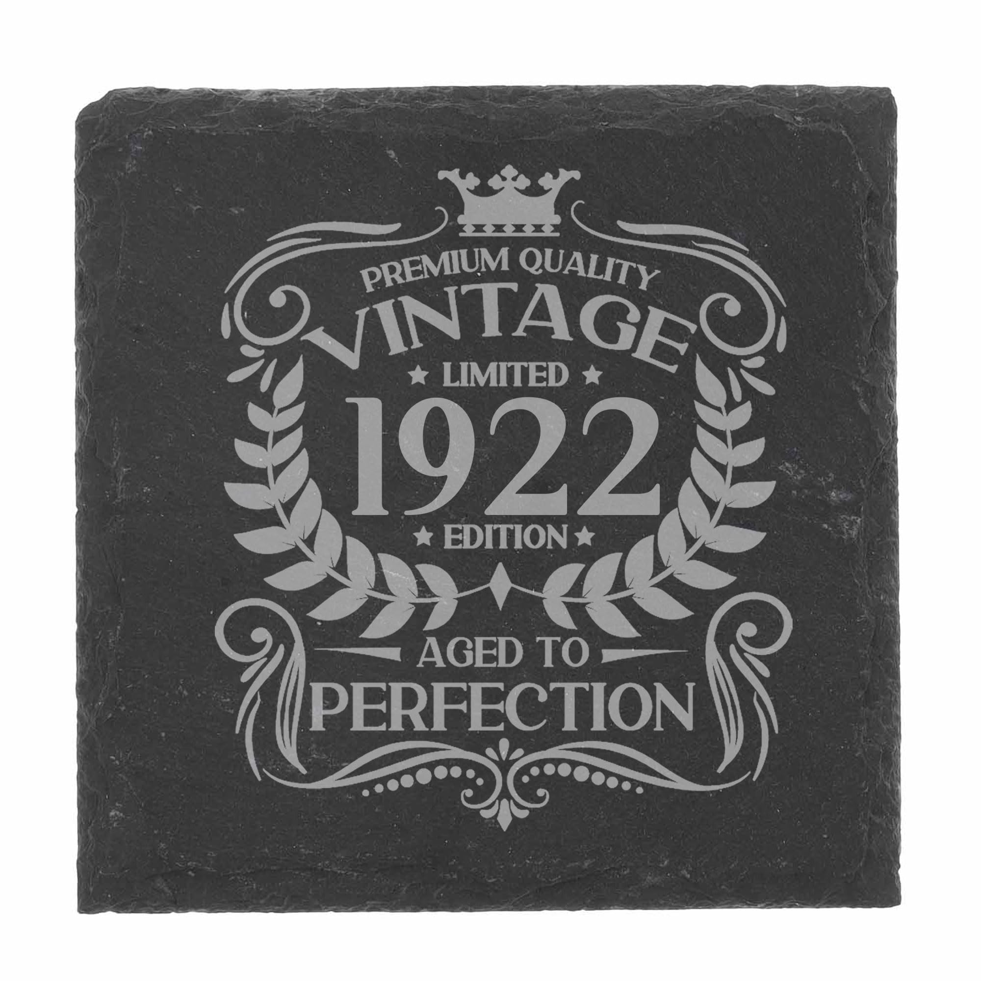 80th Birthday Gift for Men Vintage 1946 Aged to Perfection Engraved Slate Coaster Present for 80 Year Old Etched Natural Slate Placemat (Round Slate) — view 199