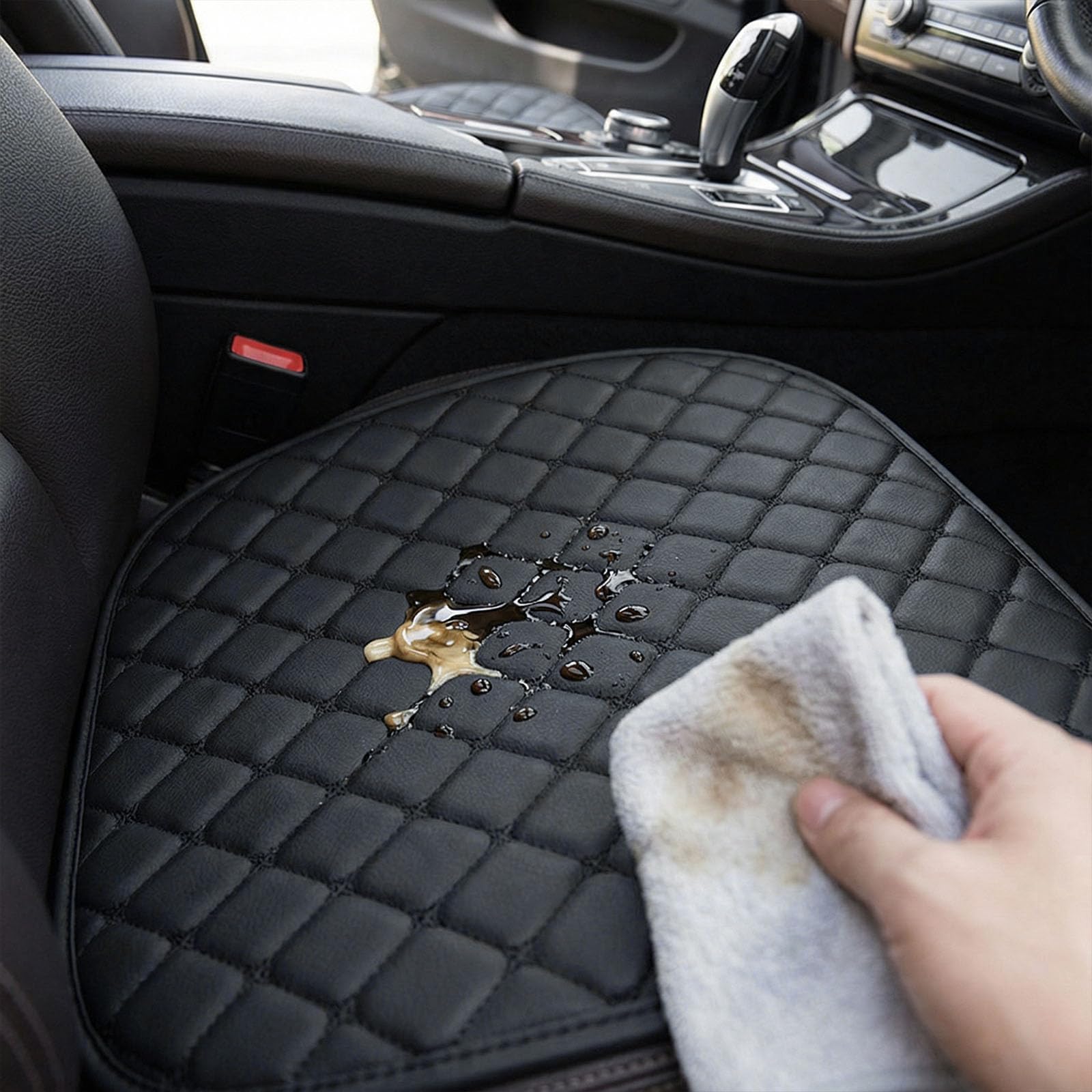 Funda de Asiento para Coche Universal Premium - Juego de 3 Piezas - Cojines para Asientos Delanteros y Trasero - Tela Transpirable, Impermeable y Antideslizante - Revestimiento Antiarañazos - Negro