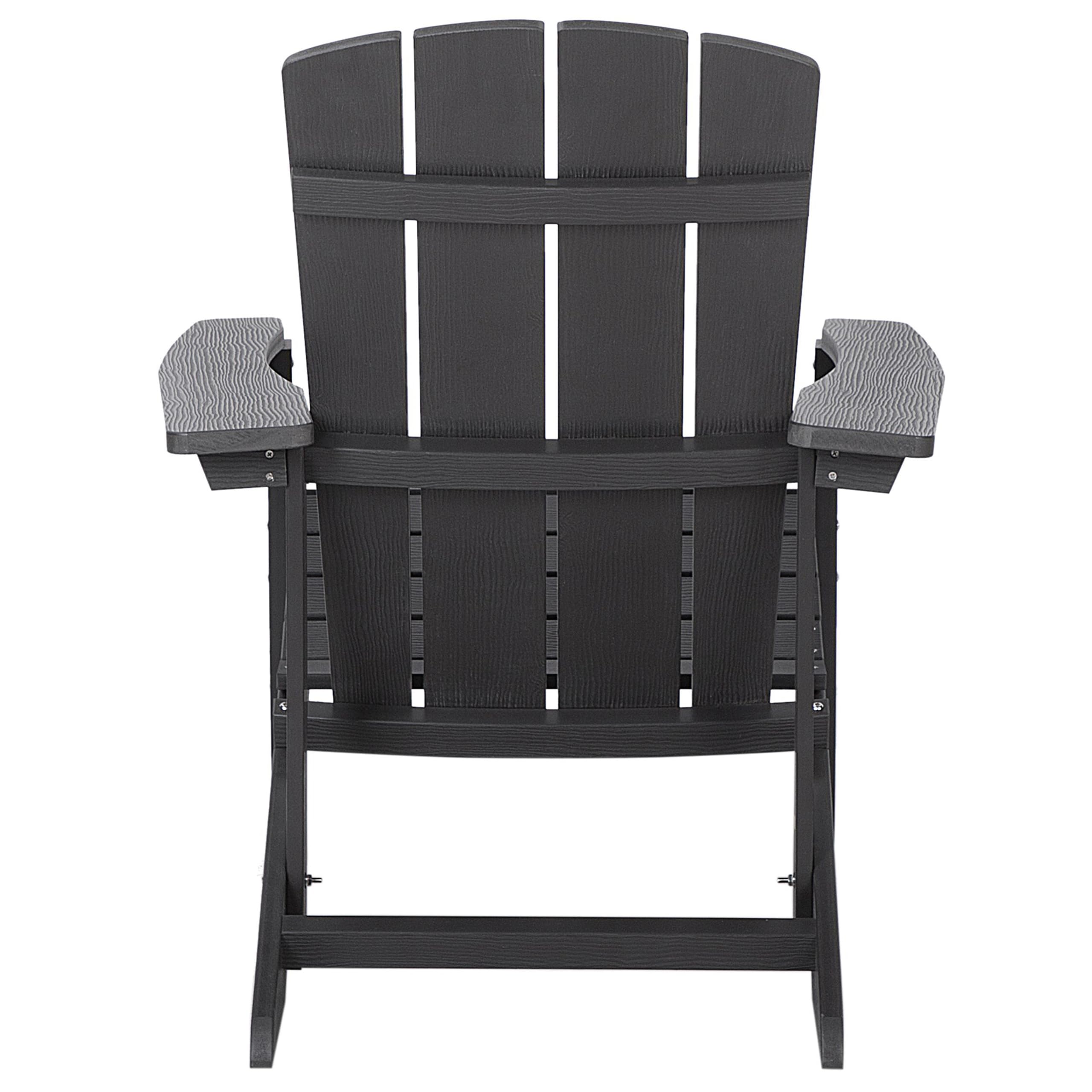 Beliani Silla de jardín Gris Oscuro de Madera sintética con reposapiés Resistente a la Intemperie Estilo Moderno Adirondack