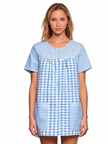 Casual Nights Women's Snap Front Smock Cobbler Woven Scrub Apron