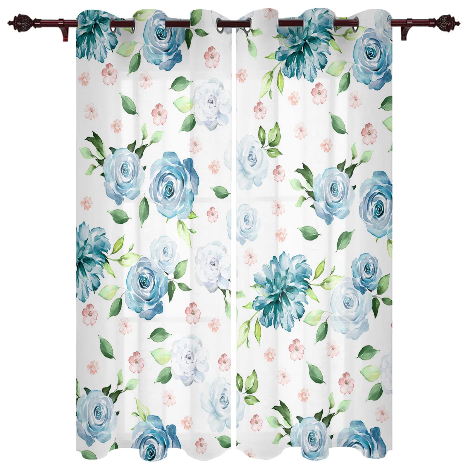 Vorhang Blickdicht Verdunklungsvorhänge Gardienen 2-SetBlume 150x166cm