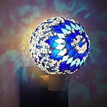 Baquler Turkish Night Lights Plug into Wall Turkish Lamp Moroccan Lamp Stained Glass Moroccan Night Lights Plug in Bohemian Globe Decor for Living Room Corridor Bedroom Decorations