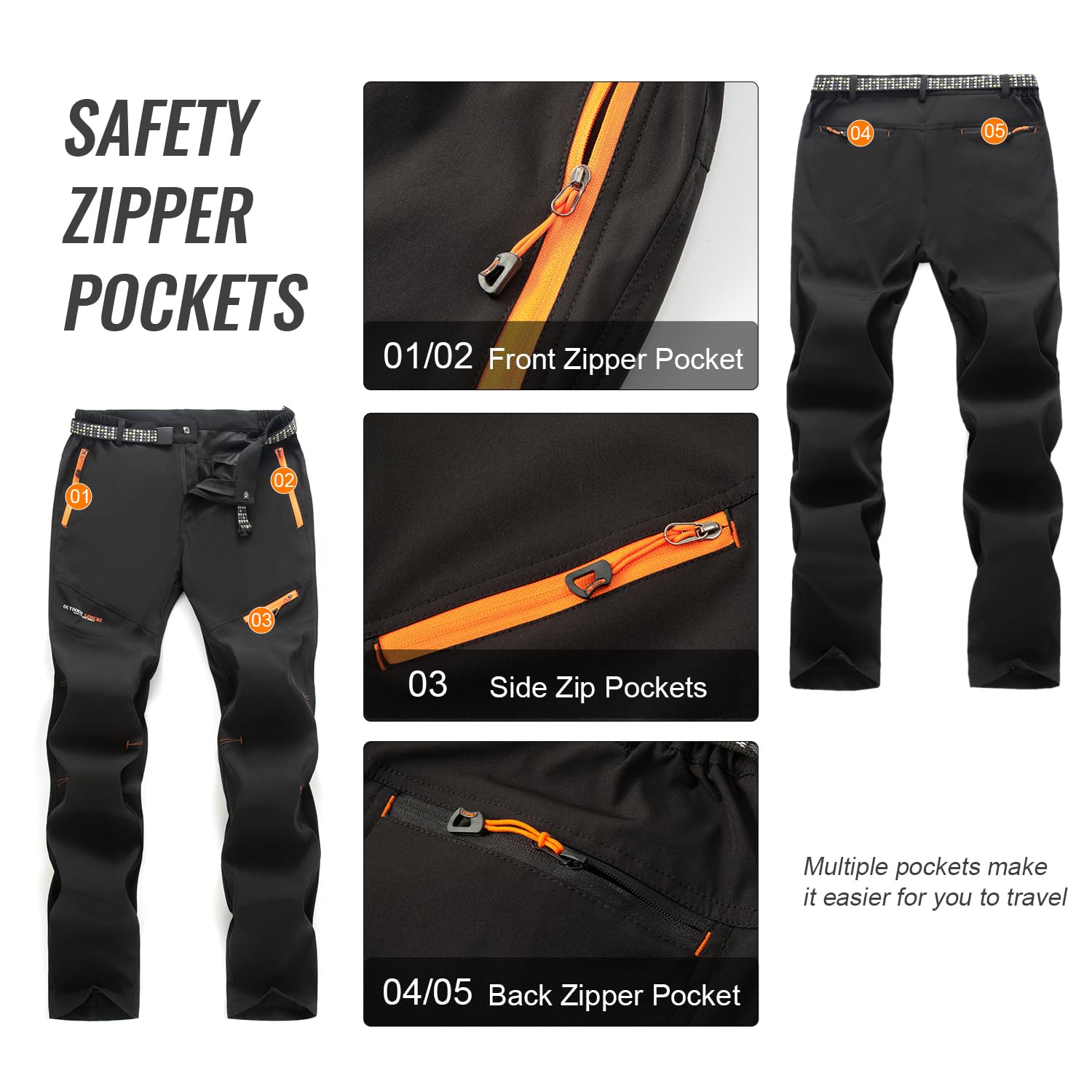 LHHMZ Pantalon de randonnée Homme Printemps-été Pantalon de Marche Sportive Respirant et Confortable Pantalon décontracté d'escalade de Trekking