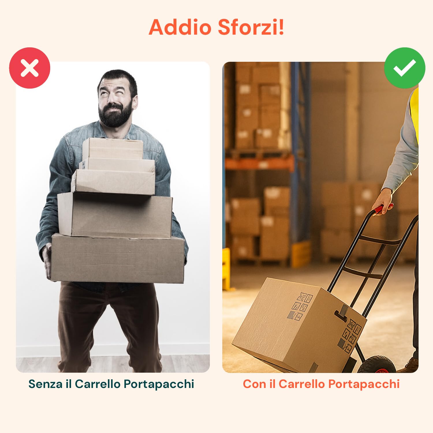 Carrello con Ruote Portatutto in Acciaio da 200Kg per Trasporto Sicuro di Carichi Voluminosi, con Maniglie Antiscivolo, Ruote e Struttura Compatta Maneggevole (Blu)