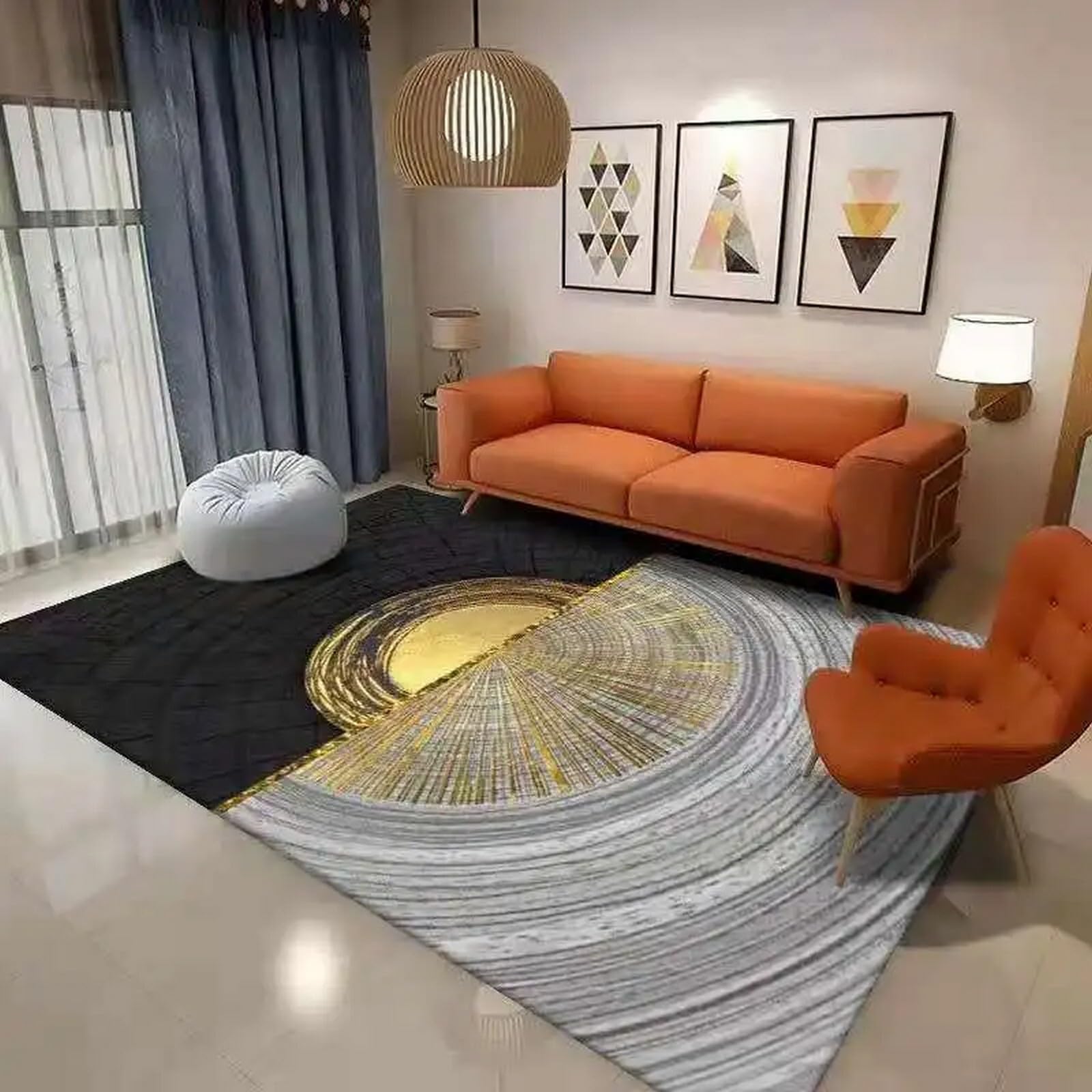 Tapis de chambre impression 3D résistant aux taches grand tapis de décoration de maison