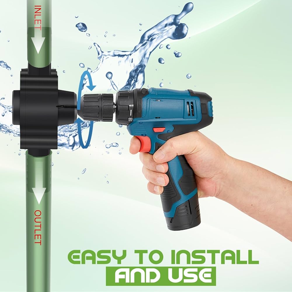 Electric Drill Pump Mini Hand Self-priming Liquid Transfer Pumps Outdoor Tools(With 7 Meter Pipe
