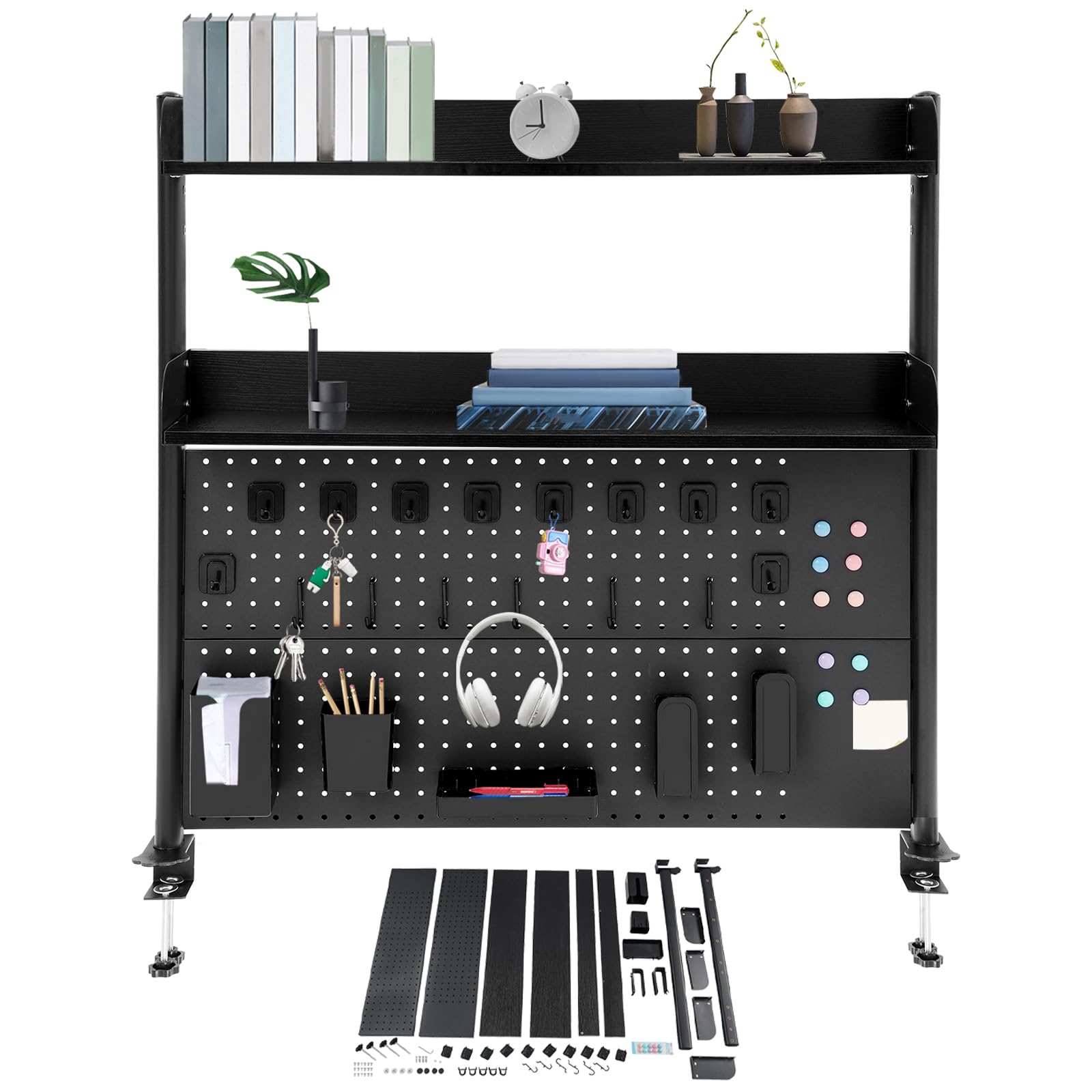 Organizador multiusos con clip en el escritorio, estantería de escritorio, estantería de escritorio, estantería pequeña, organizador de almacenamiento, para estudio y dormitorio