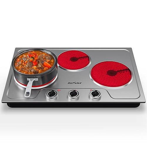 Sunvivi 1800W Triple Burner Portable Electric Ceramic Stove – Knob
