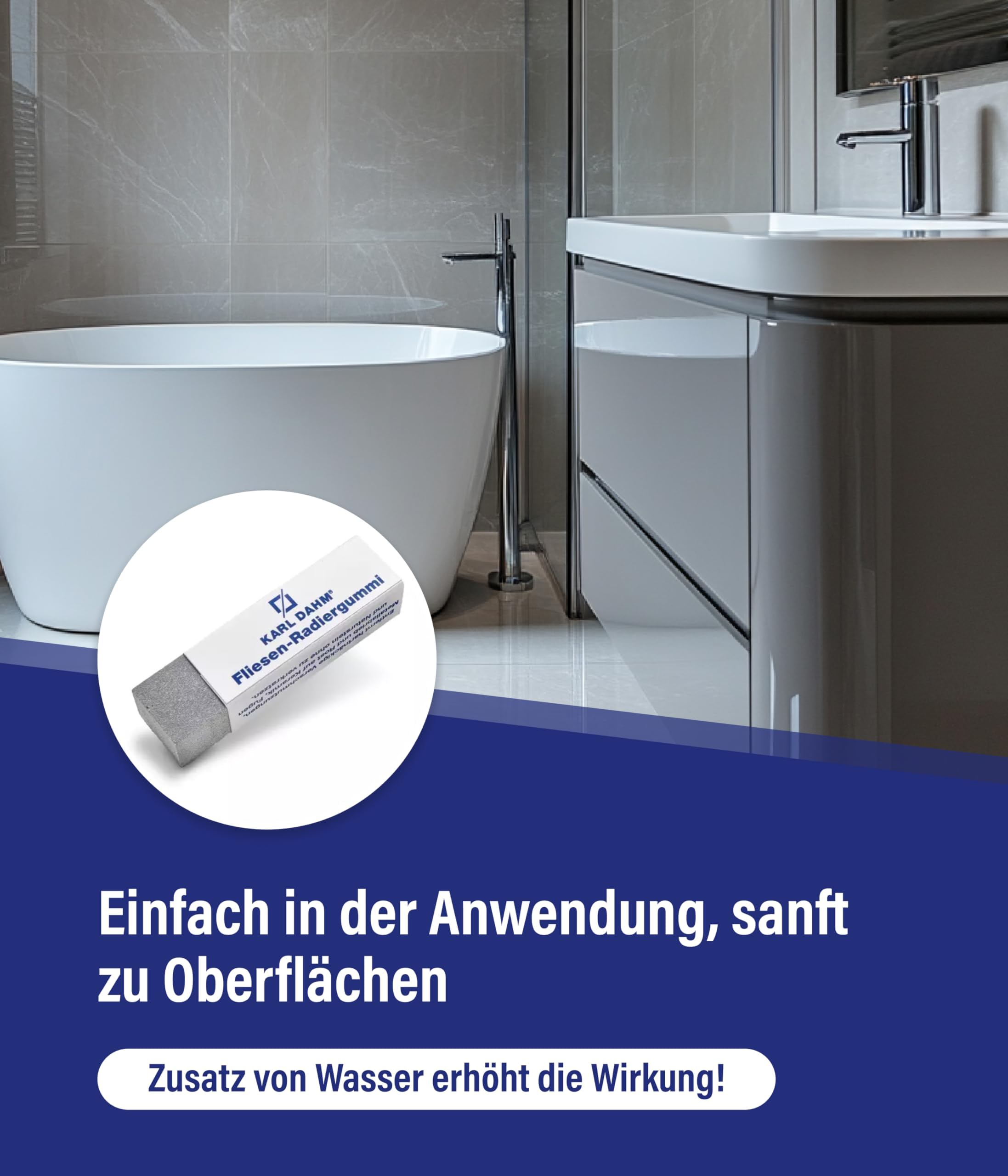 Karl Dahm Fliesenradierer Schmutzentferner für Fliesen Fugen Naturstein Sanitärkeramik 11255
