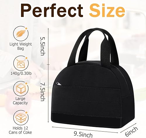 Miniatura 2 de Lonchera para mujer, bolsa de almuerzo con aislamiento impermeable, bolsa de almuerzo de gran capacidad, reutilizable, aislada, hielera para el
