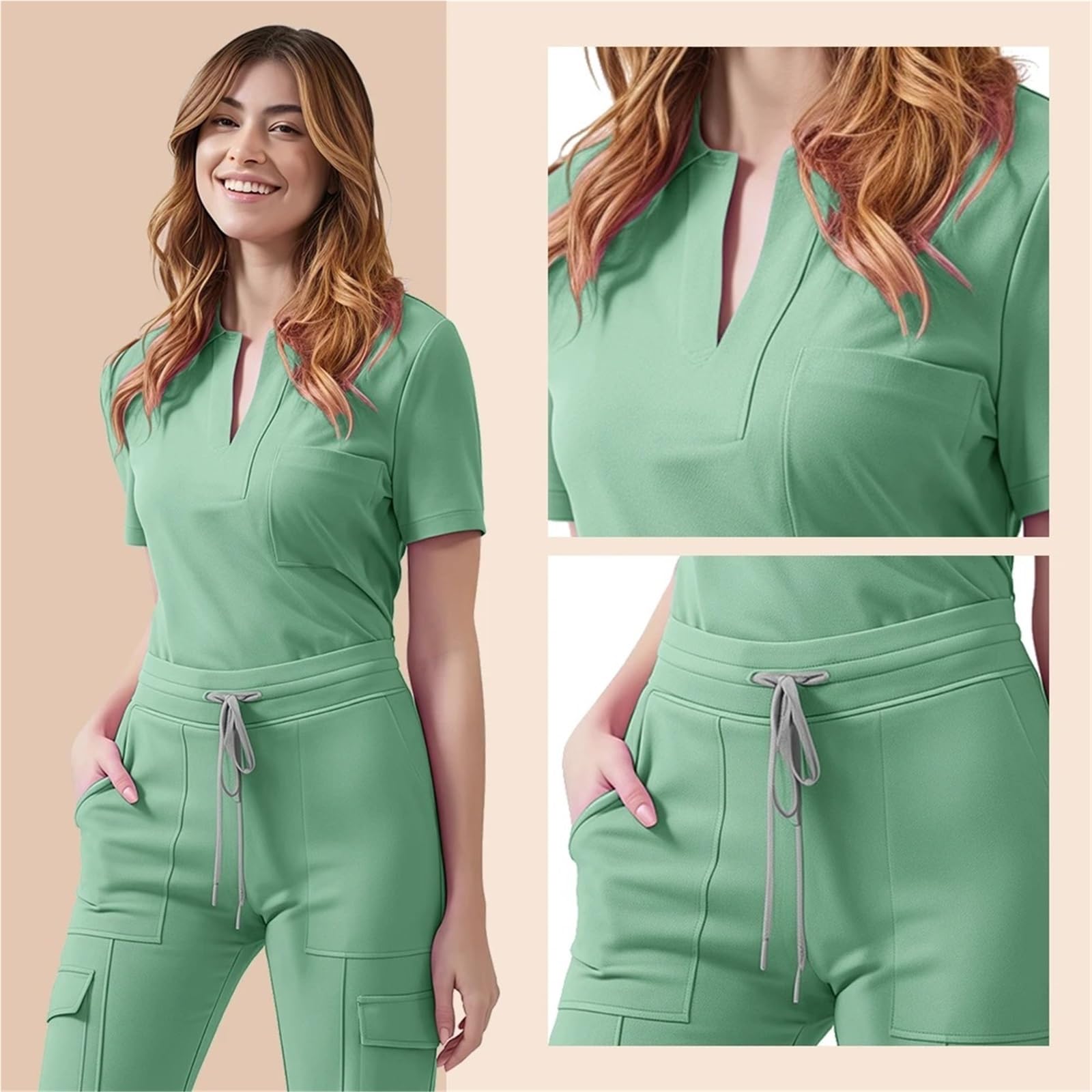 Uniforme Sanitario Mujer Beauty Salon Work Wear Top-Pants SPA Nursing Tunic Suit