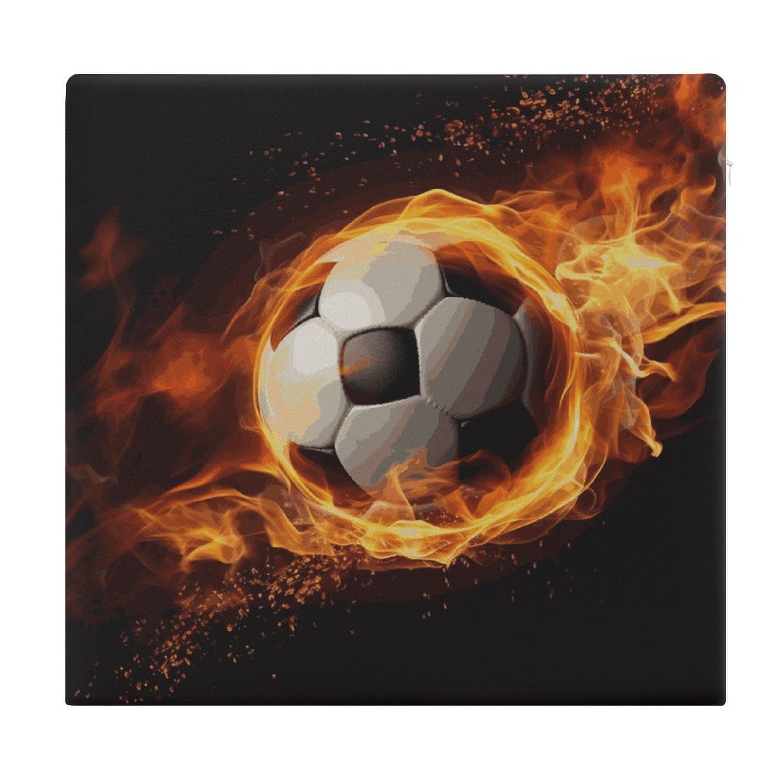 Adfgyerh Style Soccer Flame Cushions Memory Foam For Adults, Seat Cushion Chair Pads Soft, Square Pillows For Dining, Kitchen, Office, Patio Chairs