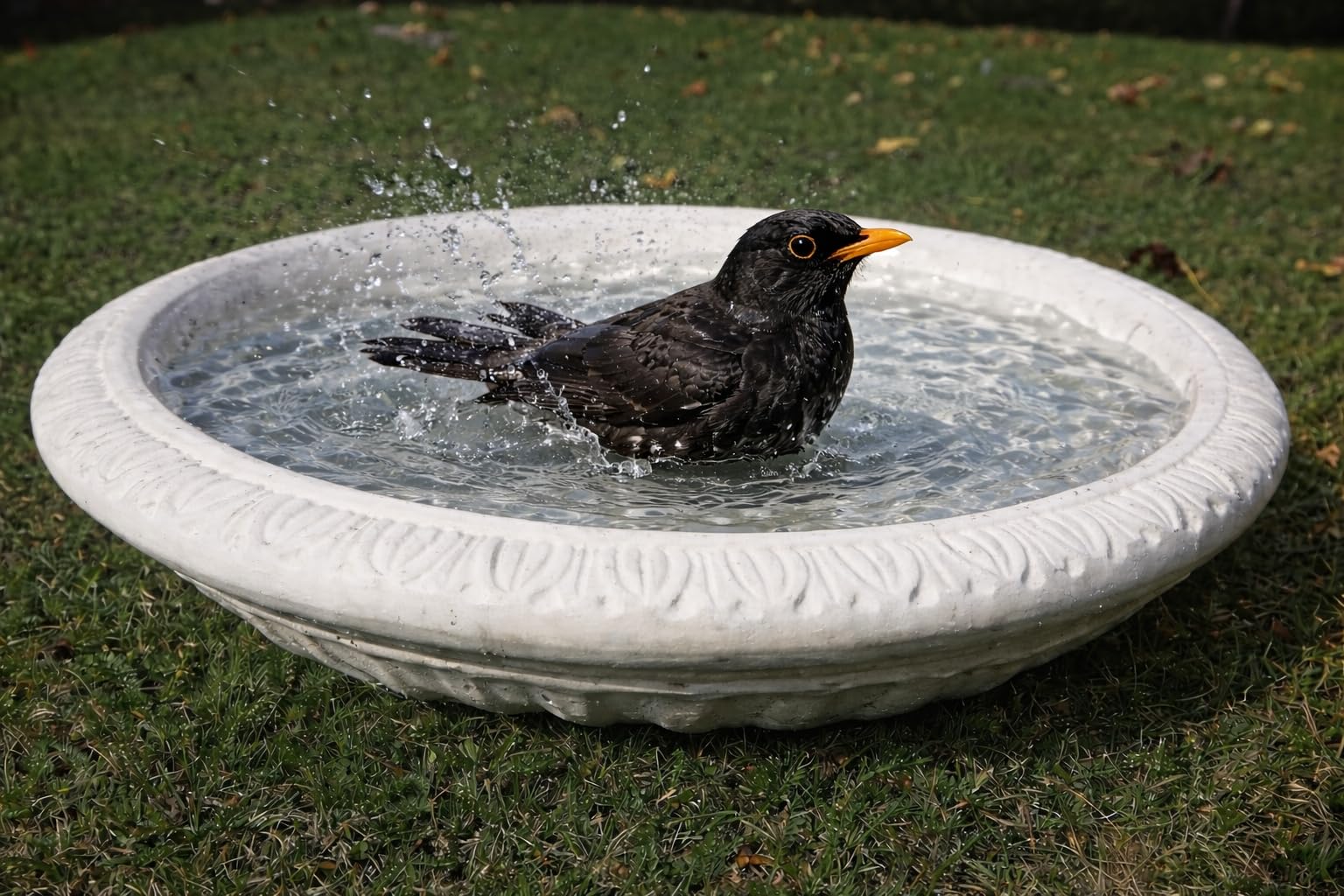 neilsstonecraft Stone Bird Bath Bowl (3gc)