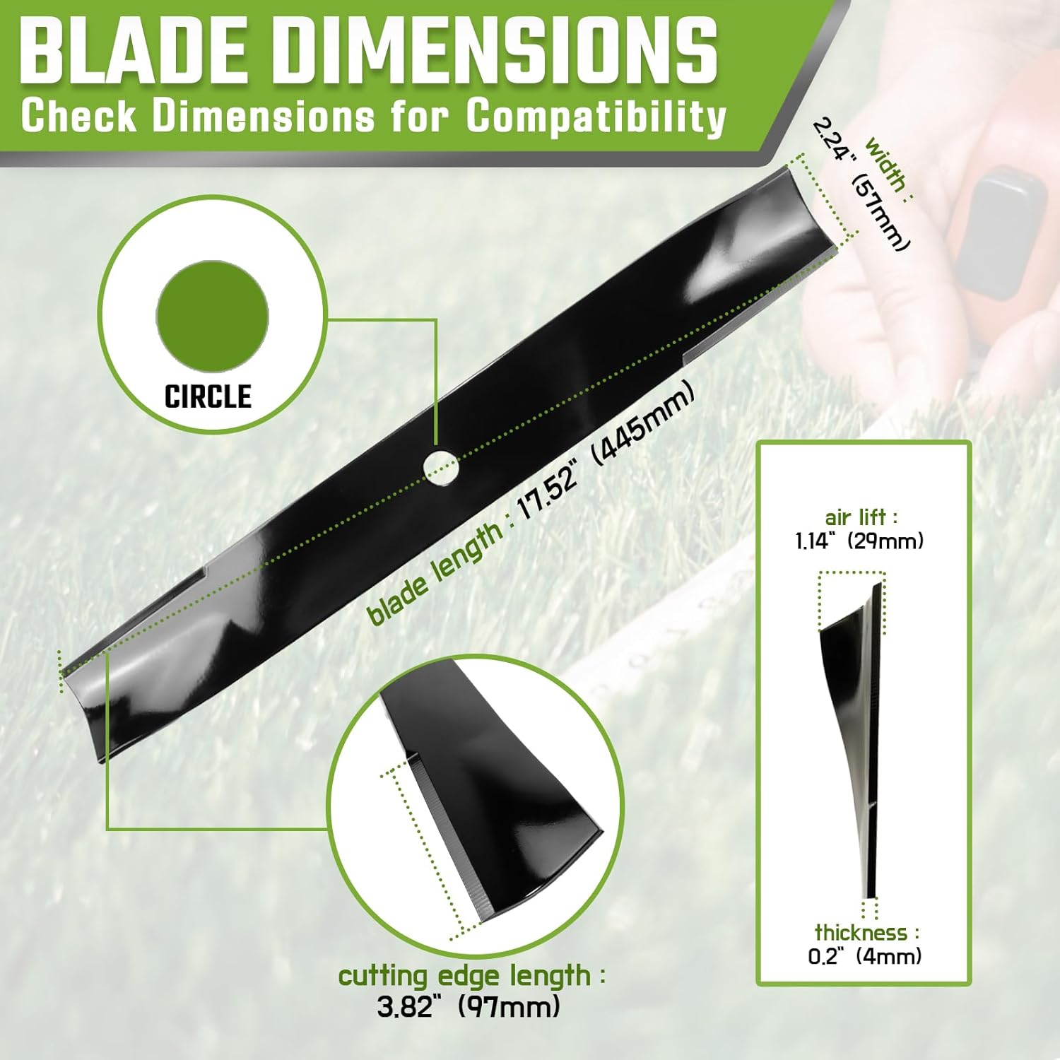 3 Pack High Lift Mower Blades with 3 Bolts & 3 Washers for 50" Toro TimeCutter SS5000 MX5060 Z5000, Fits 115-5059-03 110-6837-03 112-9759-03, 17.5 Inch Heavy Duty Steel Replacement Kit