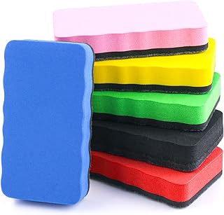 cobee Magnetic Whiteboard Eraser, 6 PCS Colorful Whiteboard Dry Eraser with Thick Felt Pad Magnetic White Board Erasers Chalkboard Cleaner Board for Classroom Home Office(6 Colors)