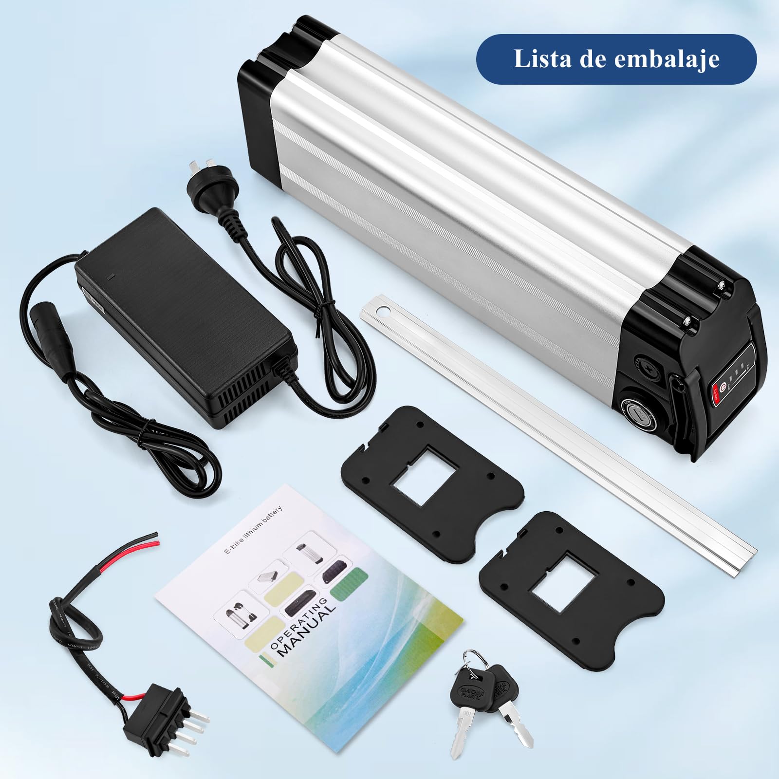 Batteria 36V 15Ah Per Bici Elettrica Adaluolo - Con Caricabatterie E USB, Per Motori 350W-750W