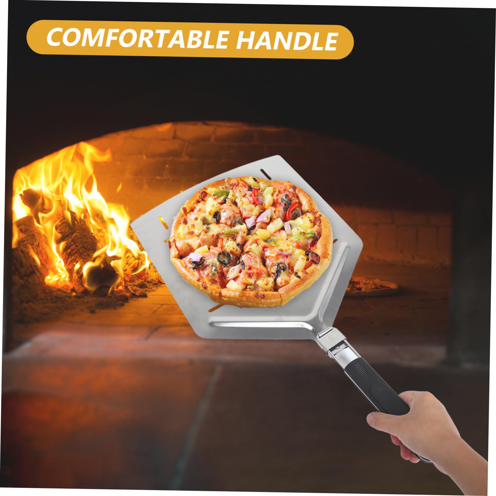 Ipetboom Utensile Da Forno Con Manico Pieghevole Per Pizza In Acciaio Per Pizza Fatta In Casa