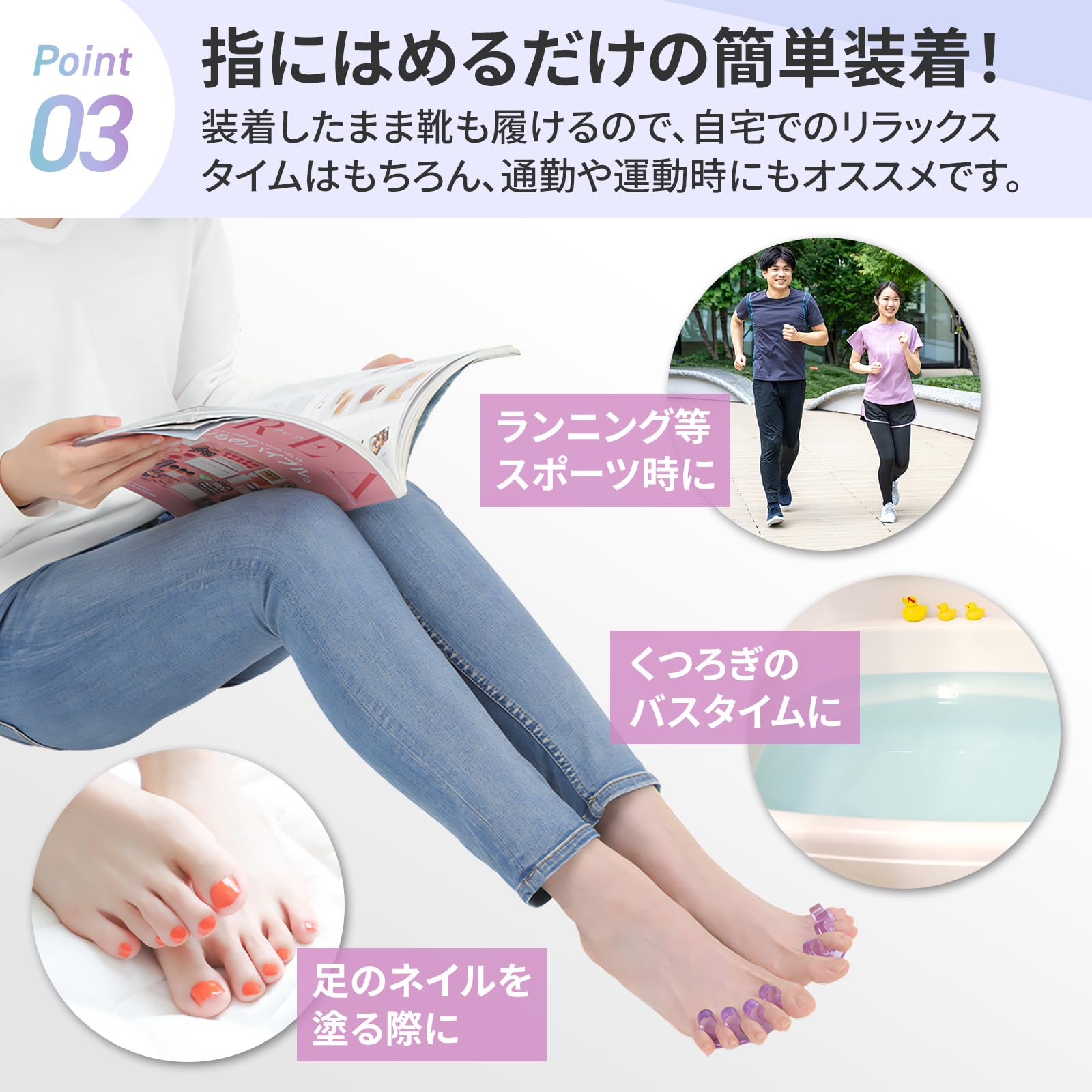 Amazon | [LODI] 足指セパレーター ネイルグッズ ブルー 1足2個入