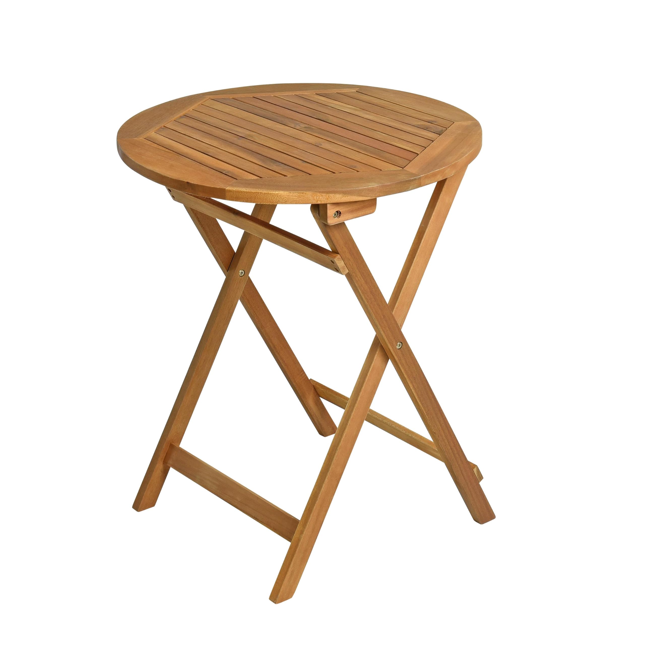 ESTEXO Balkontisch Klapptisch Holztisch Ø 57 cm Rund Gartentisch Tisch Akazie 72,5 cm