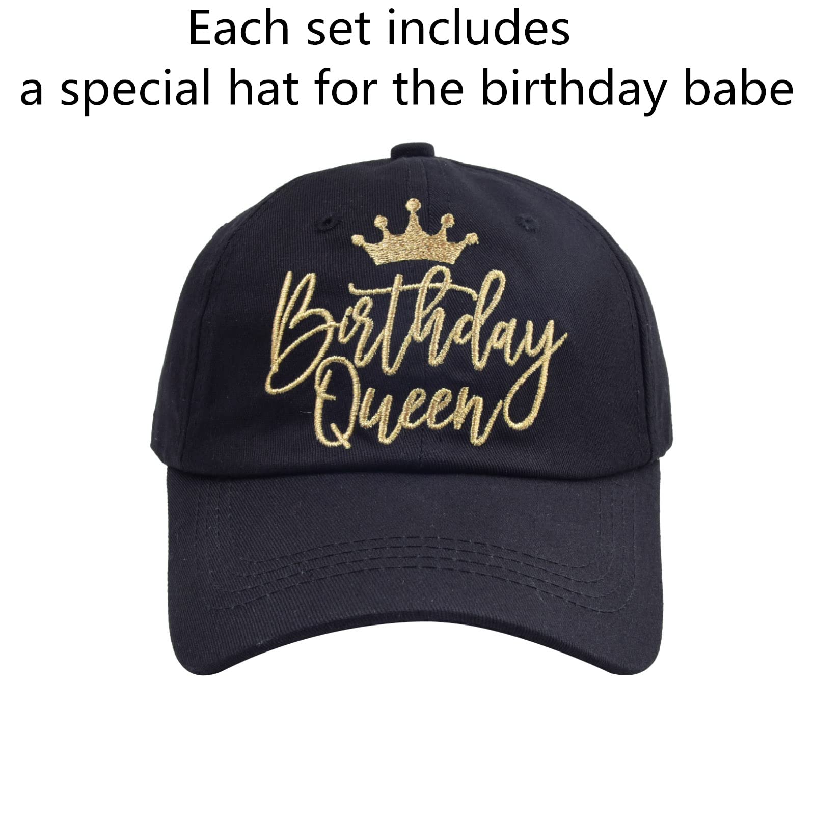 Cappello da baseball regolabile da donna con ricamo divertente della squadra della regina di compleanno