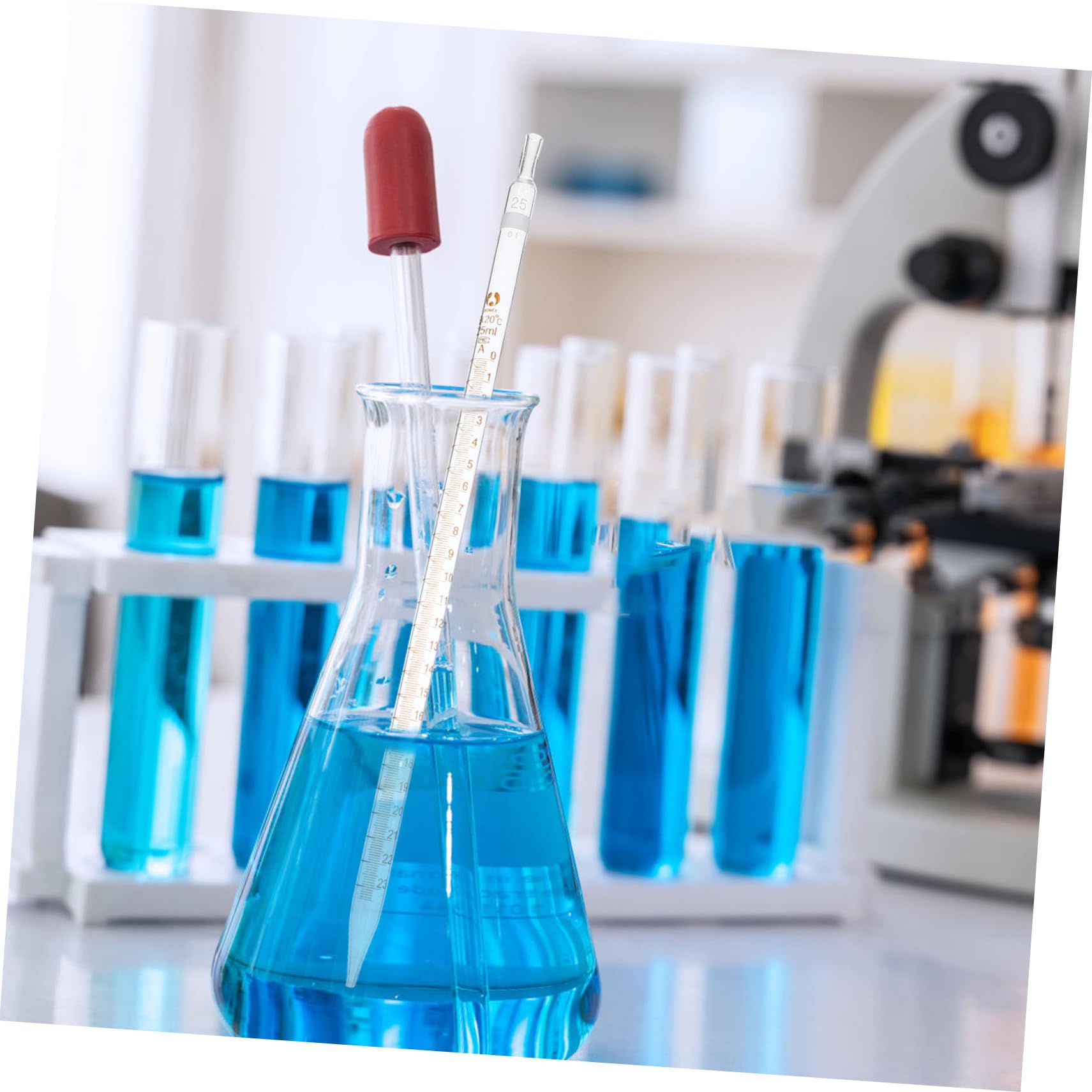 Pipeta Graduada de Vidrio 25ml Escala, Lote de 20 Unidades | Medición Precisa y Portátil, Limpieza Sencilla, Aspecto Cuidado para Uso de Laboratorio