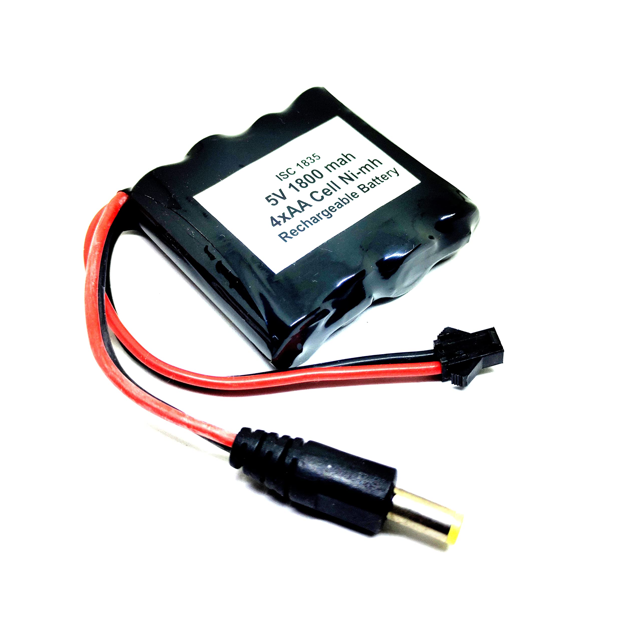 INVENTO 1Pcs 5V 1800mAh Ni-cd 1.2V x 4 AA Cell Rechargeable Battery Pack with 5.5mm male DC Jack Adaptor Port for Toys RC Car DIY Project-image-46
