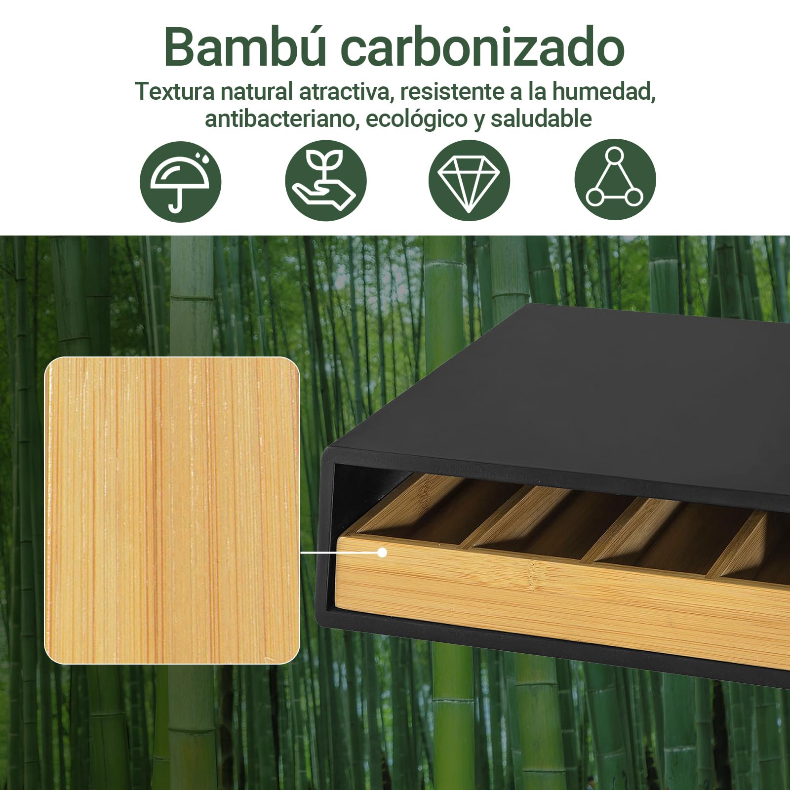 SoBuy Portacápsulas con 4 Compartimentos, Cajón & antideslizante, 30×10×31cm