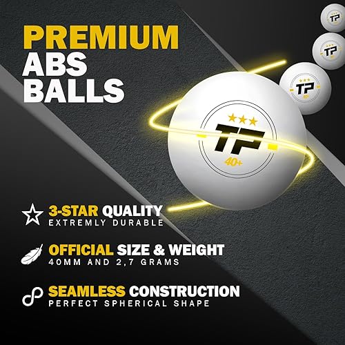 Vista 5 de TRICKPLAY Professional Ping Pong Net for Any Table Portable Anywhere Table Tennis Set with Retractable Net, 2 and 4 Paddle Set, 3-Star Balls