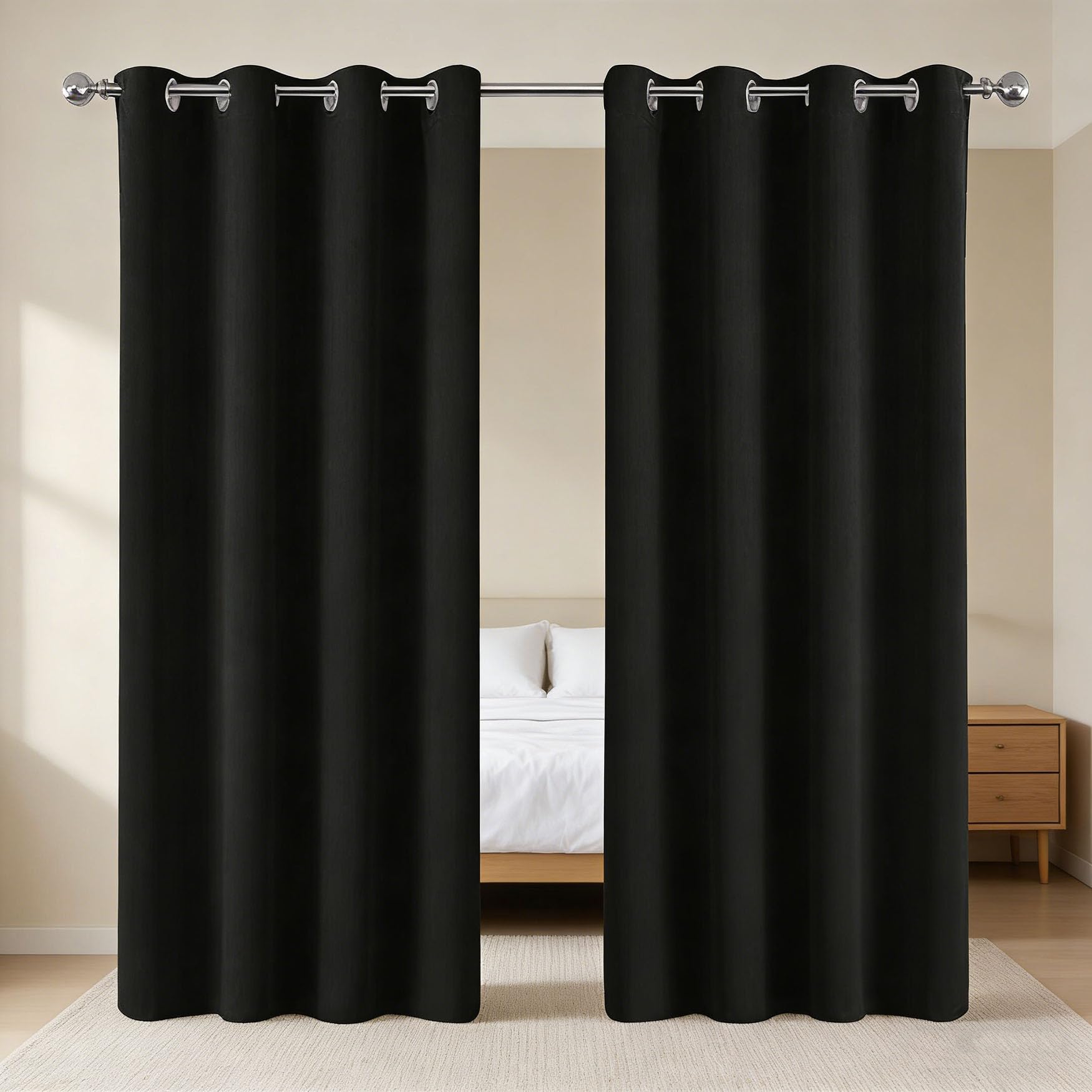Bloquer la lumière et le froid avec le rideau occultant thermique noir 60x240