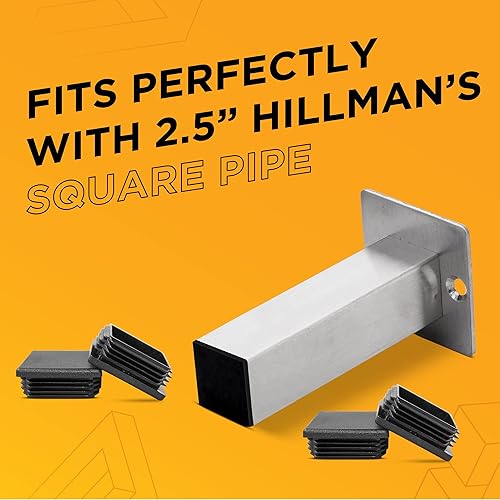 Miniatura 10 de Prescott Plastics Inserto cuadrado de plástico de 0.5 pulgadas (paquete de 50), tapa de extremo negra para tubos de metal, valla, inserto deslizante