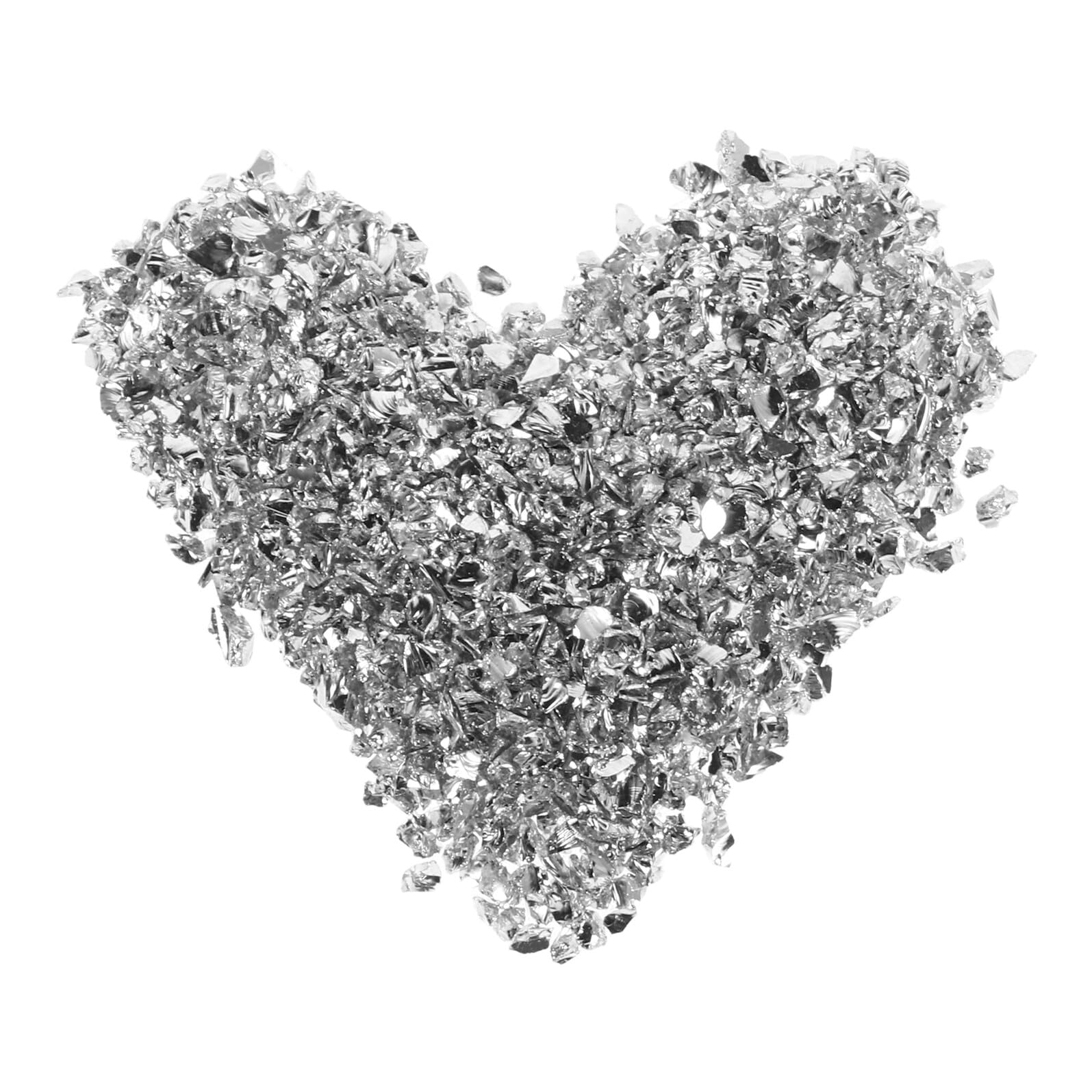 Alipis Purpurina para Manualidades y Decoración de Uñas Gemas Trituradas de Vidrio Metálico Plata, Alto Brillo y Bolsa de 200g para Arte de Uñas y Pintura Creativa
